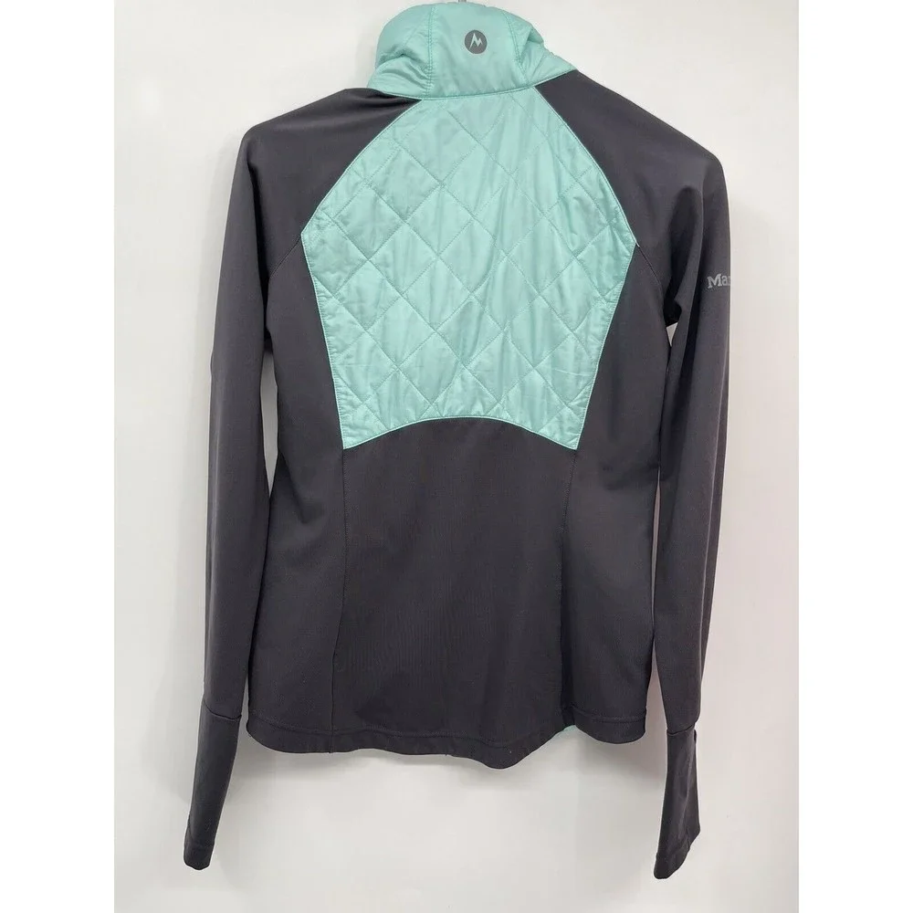 Marmot Women's Quilted Lightweight Full Zip Jacket Mint Green‎ Charcoal XS